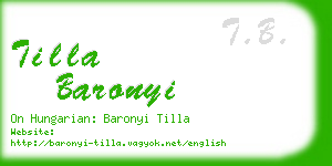 tilla baronyi business card